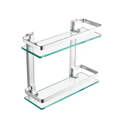 Silff ystafell ymolchi gwydr haenog